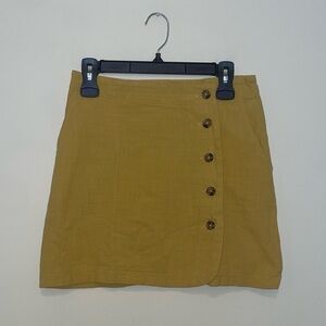 Hyfve Mustard Yellow Button Skirt Size Medium